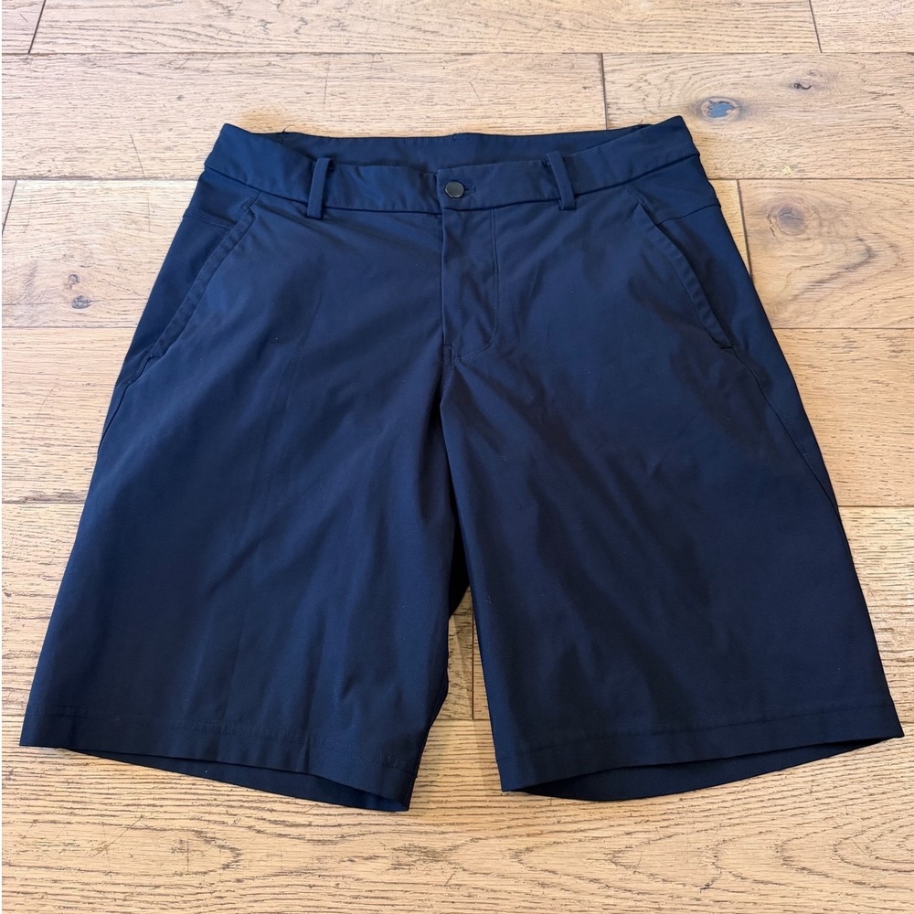 Lululemon Commission Shorts 34 Navy Blue Excellent Golf Chino Technical (2120)